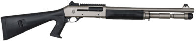 MAC 21000153 1014 Marine 12 Gauge 3″ 5+1 18.50″, Electroless Nickel Barrel/Rec, Synthetic Furniture, Fixed Pistol Grip Stock, Ghost Ring Sight, Optics Mount, 3 Chokes