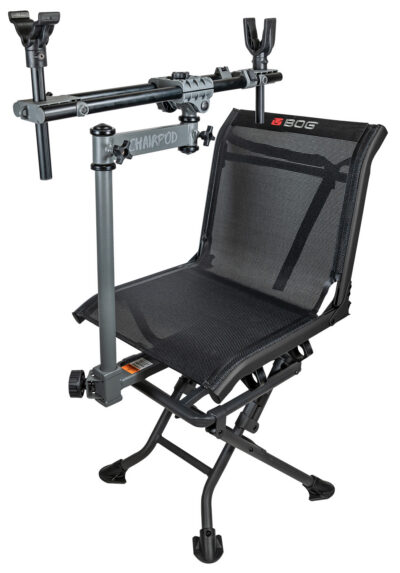 Bog-Pod 1100475 ChairPod  Chair with Rotating Gun Mount, 4 Legs, Black, Aluminum Frame, 41″ Max Height