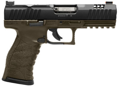 Walther Arms 5220307 WMP  Full Size Frame 22 WMR 15+1 4.50″ Black Steel Barrel, Black Optic Ready/Serrated Slide, OD Green Polymer Frame w/Picatinny Rail, Textured Polymer Grip