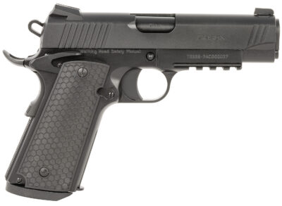 Girsan 392075 MC1911 C Untouchable Compact Frame 9mm Luger 9+1 4.40″ Black Steel Barrel, Black Serrated Steel Slide & Frame w/Beavertail & Picatinny Rail, Black Polymer Grip