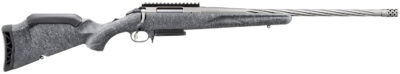Ruger 46901 American Gen II Full Size 6.5 Creedmoor 3+1 20″ Gun Metal Gray Cerakote Spiral Fluted Threaded Barrel & Alloy Steel Receiver w/Picatinny Rail, Gray Splatter Adj LOP Synthetic Stock