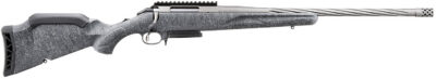 Ruger 46902 American Gen 2 308 Win 3+1, 20″ Gun Metal Gray Cerakote Spiral Threaded Barrel, Gun Metal Gray Cerakote Receiver w/Picatinny Rail, Gray Splatter Adjustable Synthetic Stock