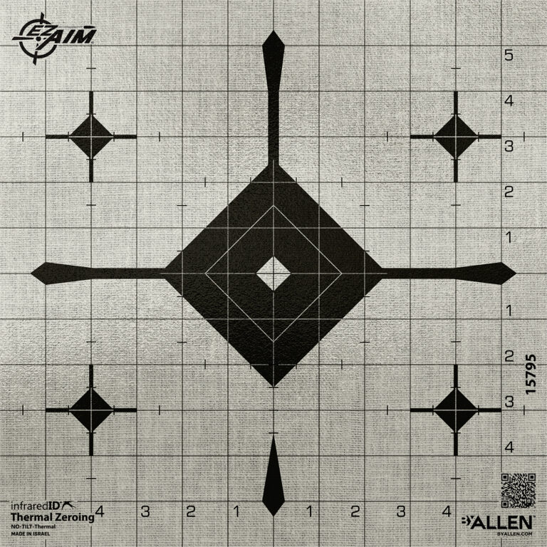 EZ-Aim 15795 Grid Bullseye Adhesive Thermal ID Bullseye Paper 12" x 12" Gray