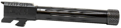 COMPACT MATCH FLAME BARRELS FOR GLOCK~ 19 MATCH 9MM THREADED FLAME BBL FOR GLOCK-19 GEN 1-4 BLACK
