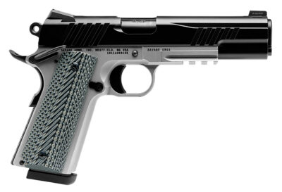 Savage Arms 67208 1911 Government 9mm Luger 10+1 5″ Black Stainless Steel Barrel, Black Nitride Serrated Stainless Steel Slide, Stainless Steel Frame w/Picatinny Rail, Black/Gray VZ Grip