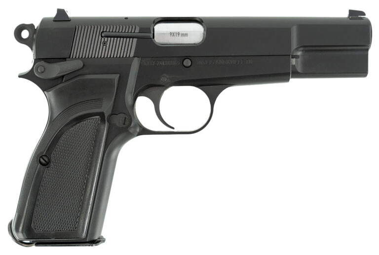Inglis 12000000 L9A1  Full Size Frame 9mm Luger 15+1 4.70" Hard Chrome Plated Stainless Steel Barrel, Black Cerakote Steel Serrated Slide, Black Cerakote Steel Frame, Black Plastic Grip