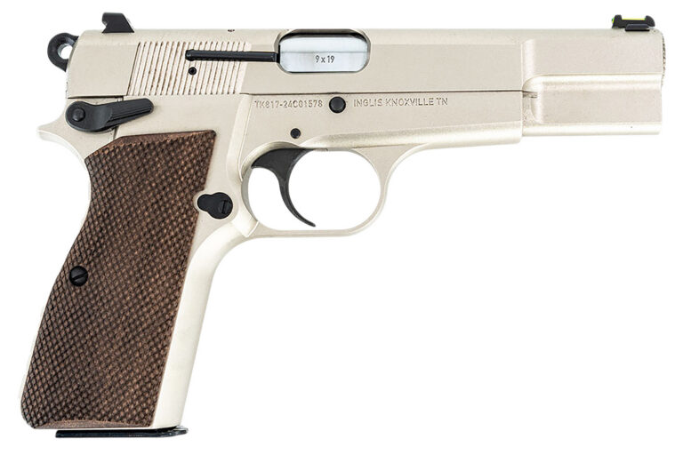 Inglis P-35 Nickel 4.7'' Barrel G10 grips green fiber optic front sight