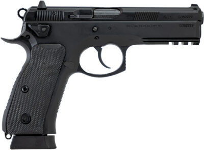CZ-USA 89353 CZ 75 SP-01 Tactical 9mm Luger 19+1 4.60″ Black Nitride Steel Barrel, Black Serrated Steel Slide, Black Polycoat Steel Frame w/Beavertail & Picatinny Rail, Black Polymer Grip