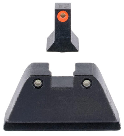 Trijicon Suppressor/Optic Height, Night Sights, Orange Front with Black Rear & Green Lamps, For Glock 17,19,22,23,24,26,27,31,32,33,34,35,39 GL201-C-601134