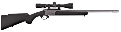 Traditions CR5-361130T Outfitter G3 w/Scope 360 Buckhammer 22″ Tungsten Cerakote Chrome Lined Steel/ Target Crown Barrel, Tungsten Cerakote Drilled & Tapped Receiver, Black Synthetic Stock