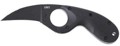 CRKT 2516K Bear Claw  2.39″ Fixed Hawkbill Plain Black Powder Coated AUS-8A SS Blade, Black Textured GRN Handle