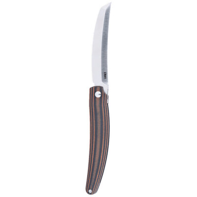 CRKT 5930 Ancestor  EDC 3.60″ Folding Tanto Plain Satin D2 Steel Blade, Black/Brown Stripe G10 Handle