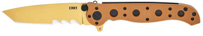 CRKT M16-10DZ M16-10DZ  EDC 3.03″ Folding Part Serrated Desert Tan D2 Steel Blade, Desert Tan GRN Handle