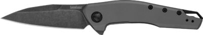 Kershaw 1815 Sanctum  EDC 2.98″ Folding Wharncliffe Blackwash 8Cr13MoV SS Blade, Gray PVD Stainless Steel Handle