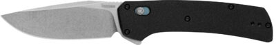 Kershaw 2047 Layup  3.40″ Folding Drop Point Plain Stonewashed D2 Steel Blade, Black GFN Handle