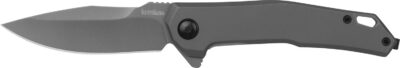 Kershaw 5570 Helitack  3.26″ Flipper Drop Point Plain Gray PVD Coated 8Cr13MoV SS Blade, Gray PVD Stainless Steel Handle