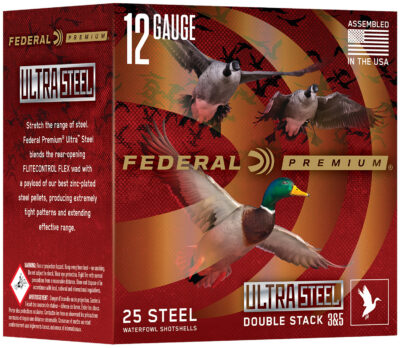 FEDERAL 12GA 3” 1 1/4OZ BB & 2  1450 FPS “ULTRA STEEL” 25 RD/BX 10 BX/CS