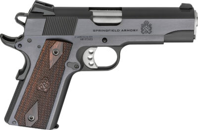 Springfield Armory PX9418 1911 Garrison 45 ACP 7+1 4.25″ Stainless Match Grade Barrel, Blued Serrated Carbon Steel Slide & Frame w/Beavertail, Thinline Wood Grip