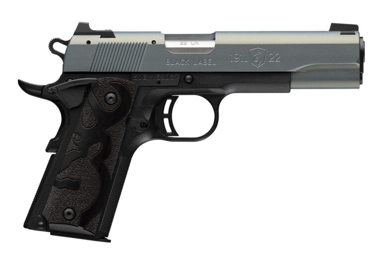 Browning 051899490 1911 Black Label Full Size Frame 22 LR 10+1 4.25" Matte Stainless Steel Barrel, Northern Lights Cerakote Serrated Aluminum Slide, Matte Black Polymer Frame, Black Polymer Grip