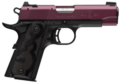 Browning 051062490 1911 Black Label Compact Frame 22 LR 10+1 3.63″ Matte Stainless Steel Barrel, Black Cherry Cerakote Serrated Aluminum Slide, Matte Black Polymer Frame, Black Polymer Grip