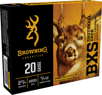 BXS SHOTSHELL DEER 20 GAUGE 2-3/4” SABOT SLUG SHOTGUN AMMO BXS SHOTSHELL DEER 20 GAUGE 2-3/4” 3/4OZ SABOT SLUG 5/BOX
