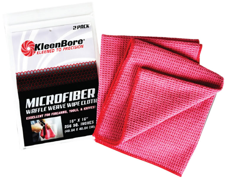KleenBore Waffle Weave MicroFiber Red Cloths 16x16 Size (2 Pack)