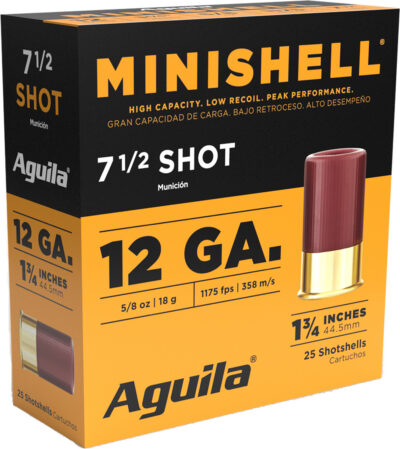 Aguila 1CHB1385 Minishell Buckshot 12 Gauge 1.75″ 5/8 oz 4B (7P)/1B (4P) Shot 25 Per Box/ 10 Case
