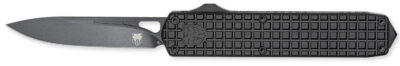 CobraTec Knives  Mamba  Large Plain Black TiCN D2 Steel Blade/4.75″ Black Textured Aluminum Handle