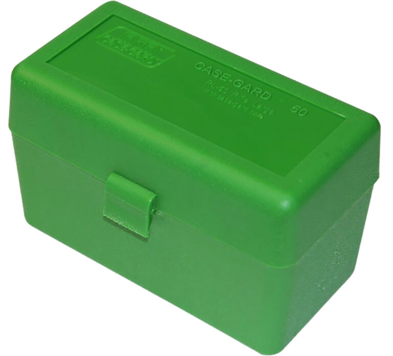 FLIP TOP RIFLE AMMO BOXES FLIP TOP RIFLE AMMO BOX 224 CLARK-9.3X57MM 50 ROUND GREEN