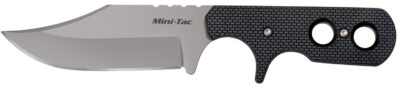 Cold Steel CS49HCFZ Mini Tac Bowie 3.63″ Fixed Clip Point Plain Stonewashed 8Cr13MoV SS Blade, 3.25″ Griv-Ex Handle