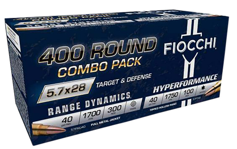 FIOCCHI 5.7X28 COMBO PACK 2 BOX 57PT40 (50RDS PER) AND 2 BOX 57FMJ40 (150RDS PER) 57COMPT