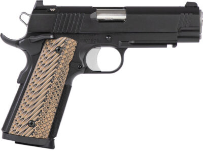 Dan Wesson 01795 Specialist Commander Full Size Frame 45 ACP 8+1 4.25″ Stainless Steel Barrel, Black Duty Serrated Steel Slide, Black Duty Steel Frame w/Picatinny Rail, Black/Brown G10 Grip