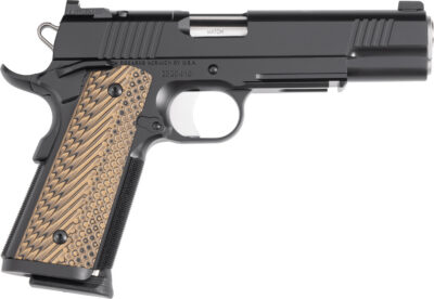 Dan Wesson 01796 Specialist  Full Size Frame 9mm Luger 10+1 5″ Stainless Match Grade Barrel, Black Duty Optics Ready/Serrated Steel Slide, Black Duty Steel Frame w/Picatinny Rail, Black/Brown G10 Grip