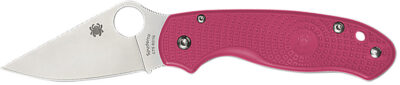 Spyderco C223PN Para 3 Lightweight Breast Cancer EDC 2.93″ Folding Plain Satin CTS BD1N SS Blade, Pink Textured FRN Handle