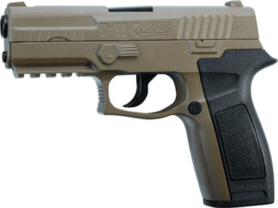 MK45 – Dark Earth – CO2 Powered – Semi Auto BB Air Pistol