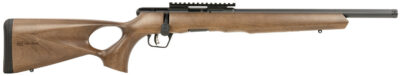 Savage Arms 70217 B Series Timber 22 LR 10+1 18″ Matte Black Threaded Barrel, Matte Black Picatinny Rail Carbon Steel Receiver, Woodgrain Fixed Thumbhole Stock