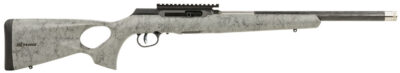 Savage Arms 47253 A Series TimberLite 22LR 10+1 18″ Black Threaded Carbon Fiber/SS Barrel, Black Picatinny Rail Steel Receiver, Gray w/Black Webbing Synthetic Fixed Thumbhole Stock