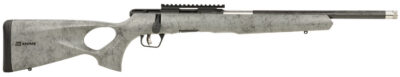 Savage Arms 70818 B Series TimberLite 17 HMR 10+1 18″ Black Threaded Carbon Fiber/SS Barrel, Black Picatinny Rail Steel Receiver, Gray w/Black Webbing Synthetic Fixed Thumbhole Stock