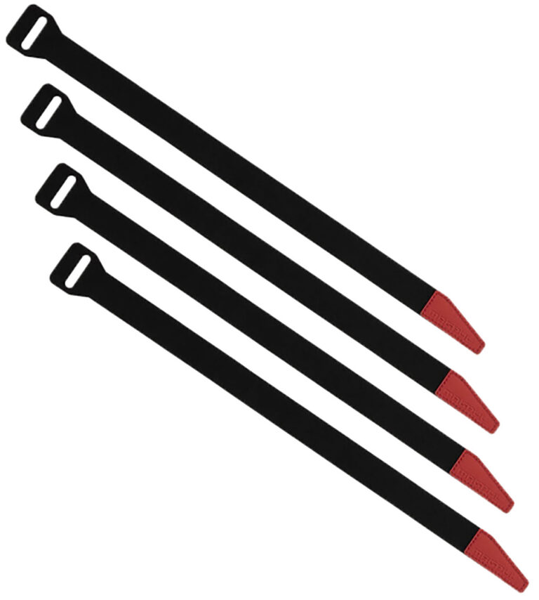 Magpul MAG1442BLK DAKA Gear Straps Black/Red 12" Long 4 Pack