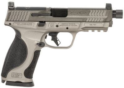 Smith & Wesson 14162 M&P M2.0  Full Size Frame 9mm Luger 17+1, 4.63″ Black Threaded Barrel, Gray Optic Cut/Serrated Steel Slide, Gray Aluminum Frame w/Picatinny Rail, Black Polymer Grip