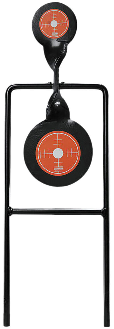 Champion Targets 40875 Gong Spinner Target 3″ Top Target/4.7″ Bottom Target Black/Orange Steel Bullseye Standing