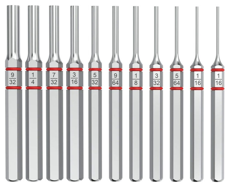 Real Avid AVAPKS Accu-Punch Standard Pin Punch Set Silver Steel Universal Firearm 11 Pieces