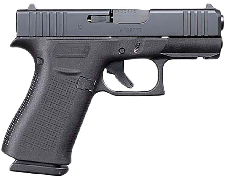 Glock UX4350201 G43X Sub-Compact 9mm Luger 10+1 3.41" Black Glock Marksman (GMB) Steel Barrel, Black nDLC Serrated Steel Slide, Black Polymer Frame w/Beavertail, Black Texture Polymer Grip, USA Made