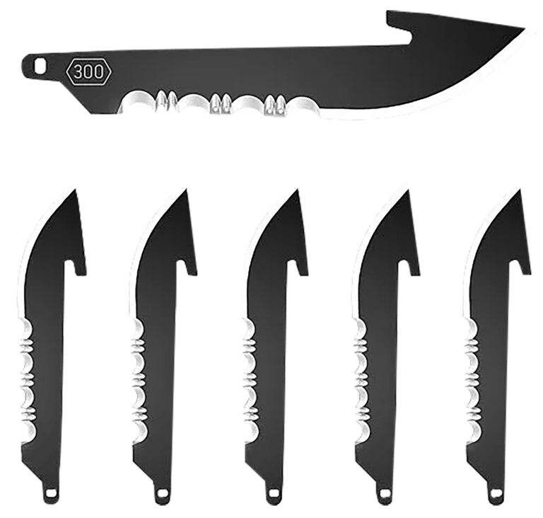 Outdoor Edge Drop Point Replacement Blades Serrated Black 3 in. 6 pk.
