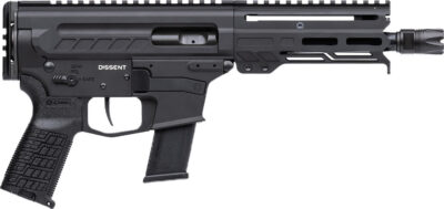 CMMG 45A4C0FAB Dissent MKG 45 ACP 13+1 6.50″ Black Nitride Medium Taper Threaded Barrel, CMMG 5.5″ M-LOK Handguards, Black Armor Cerakote Aluminum Picatinny Rail Receiver, CMMG Zeroed Grips