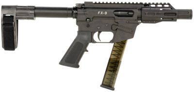 FREEDOM ORDNANCE FX9P4SBM FX-9  9mm Luger 31+1 4″ Black Nitride Steel Barrel, M-LOK Handguards, Black Anodized Aluminum Picatinny Rail Receiver, Black SB Mini Brace, AR15 Grip
