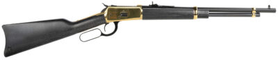 Heritage Mfg H9235718G 92  357 Mag 8+1 18″ Black Steel Barrel, Gold PVD Stainless Steel Receiver, Black Fixed Wood Stock