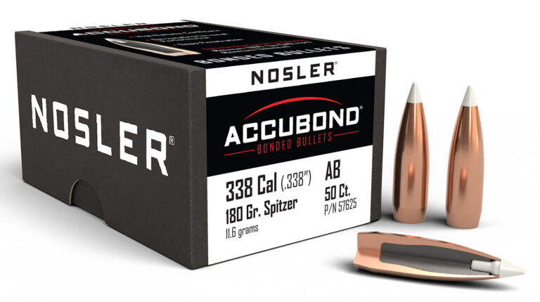 Nosler 57625 AccuBond 338 Caliber .338 180 GR Spitzer Point 50 Box