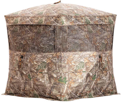Rhino Blind RB24 RTE 3 Man | 5 Hub Design Zipper Door Realtree Edge