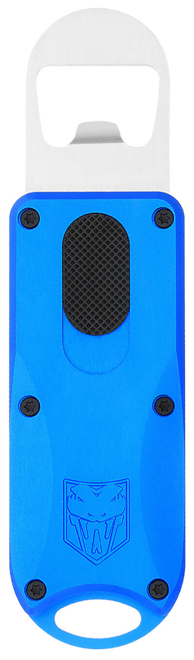 CobraTec Knives CTOTFBOBLU Bottle Opener  Blue Aluminum/Stainless Steel